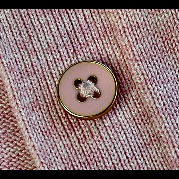 TALBOTS lightweight pink button front cotton / rayon cardigan, size L EUC - Picture 5 of 8